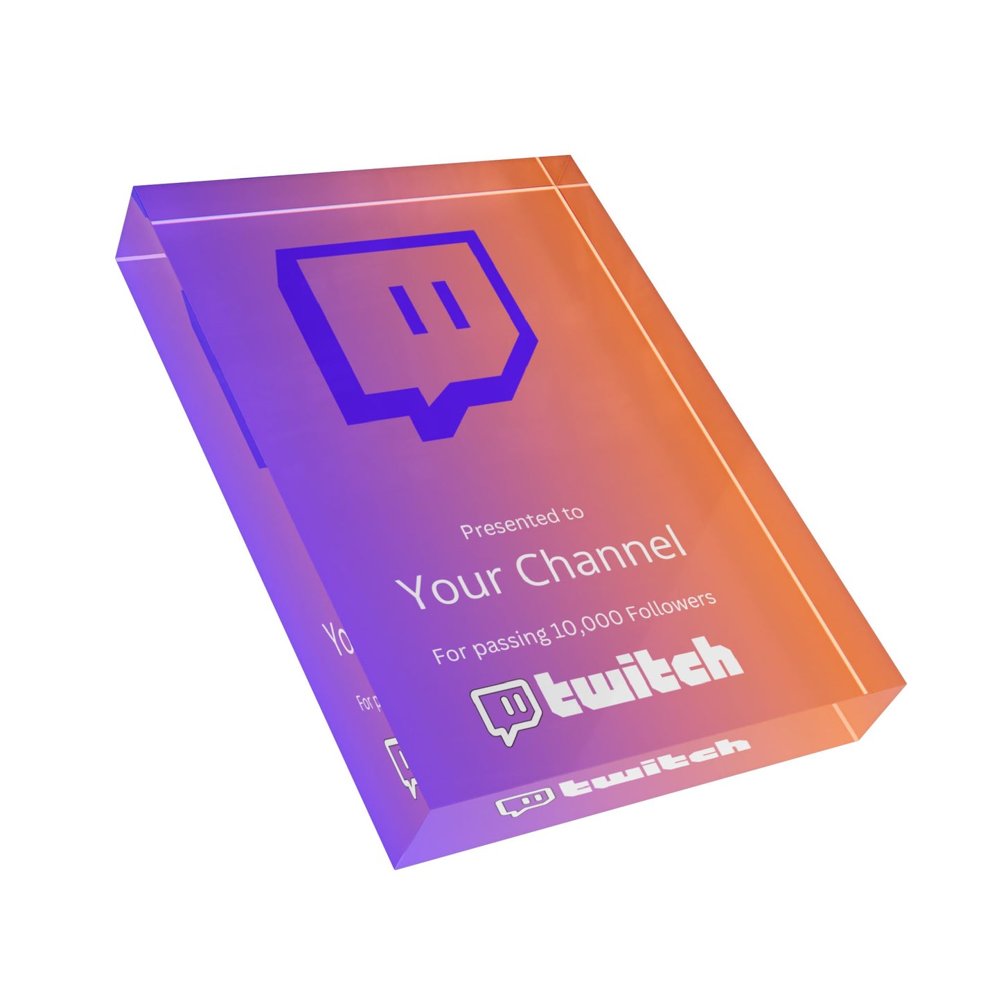CustomizedTwitch Streamers Plaque Award