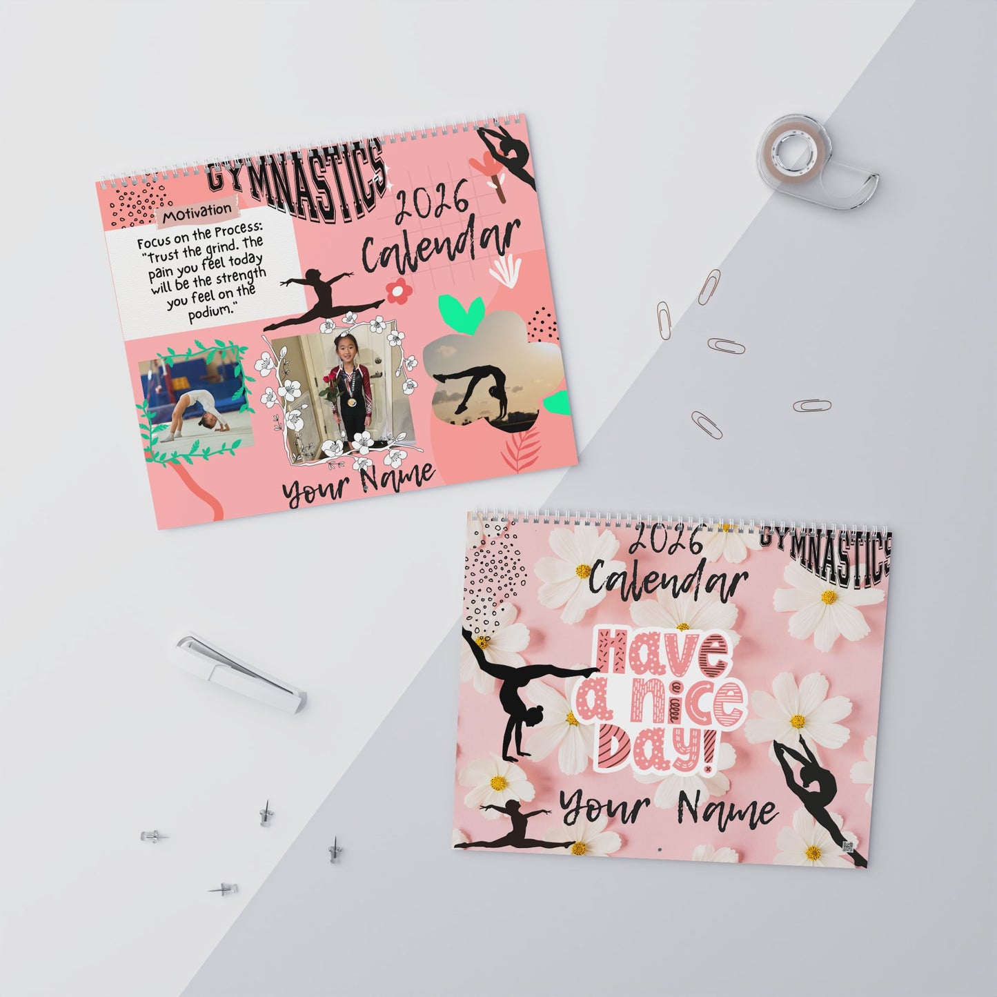 Personalized 2026 Gymnastics Wall Calendar — Custom Photo & Events
