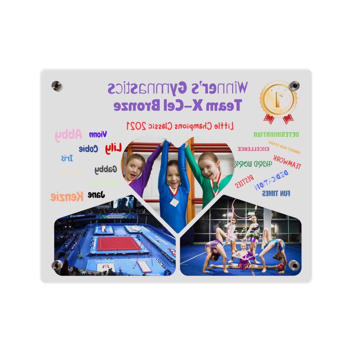 Custom Acrylic Wall Art Panel -  Gymnastics Team Competition Events