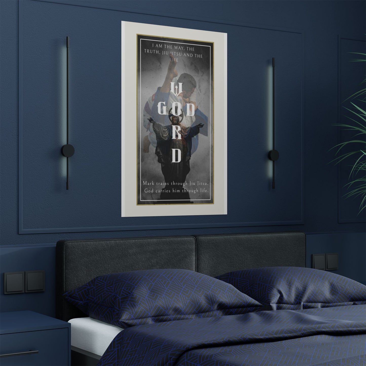 Personalized Poster Print with God and Jiu Jitsu Design