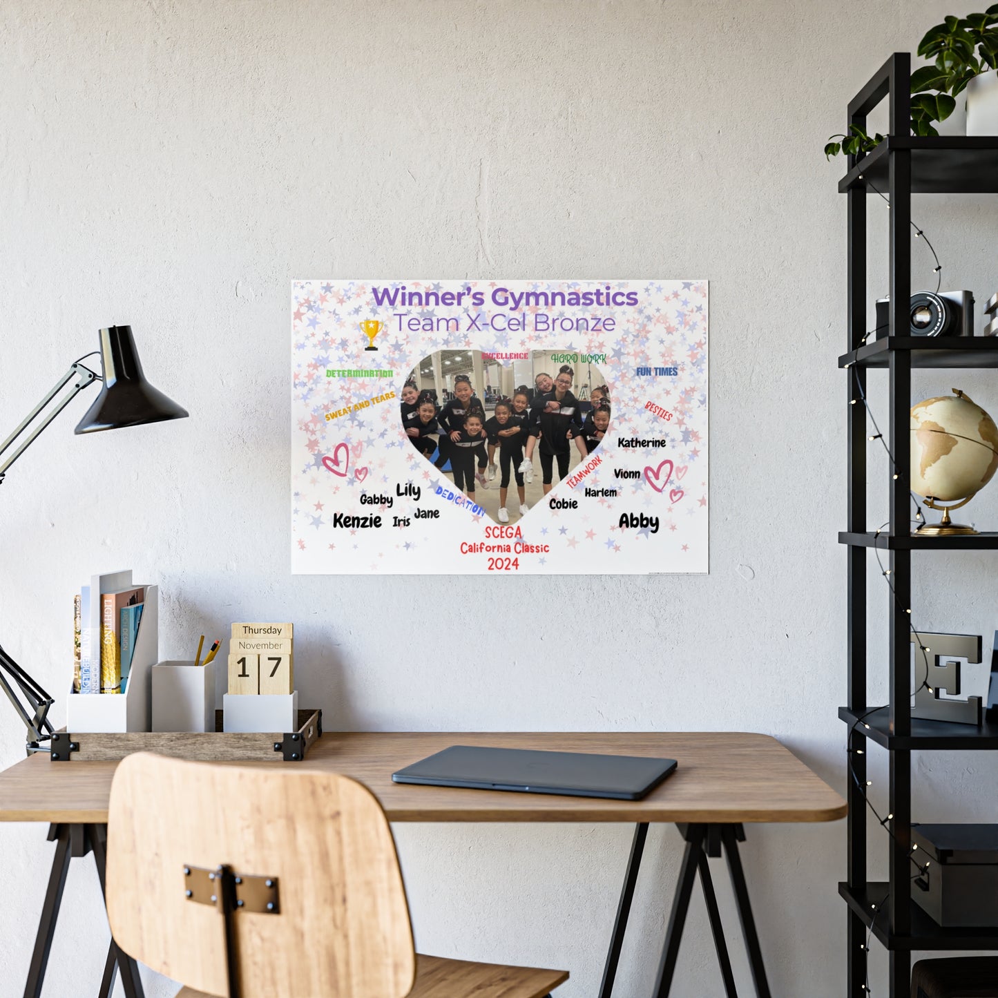 Personalized Gymnastics Wall Art, Custom Gloss Posters