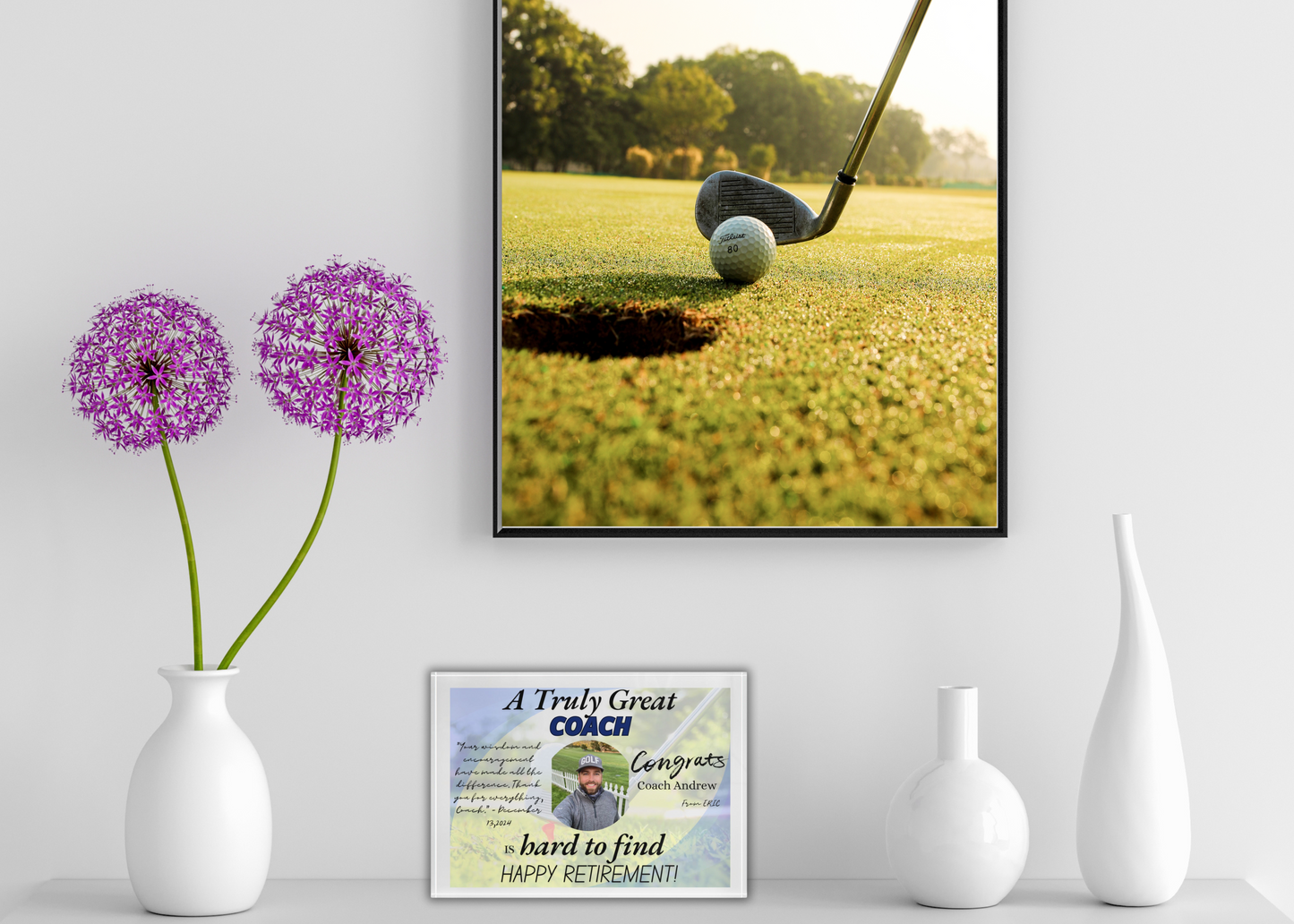 Personalized Retirement Photo Block for Coaches or Athletes - Customizable Gift with Inspiring Message