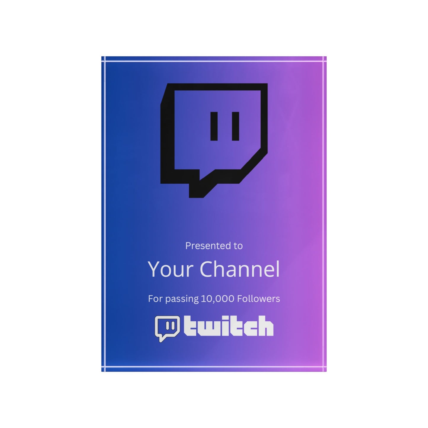 CustomizedTwitch Streamers Plaque Award