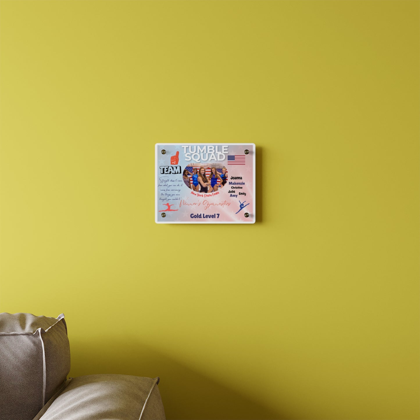 Personalized Acrylic Wall Art Panel -  Gymnastics Team Competition Events