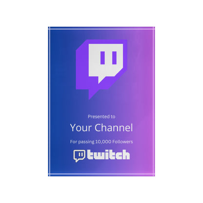 Customized Twitch Streamers Plaque Award