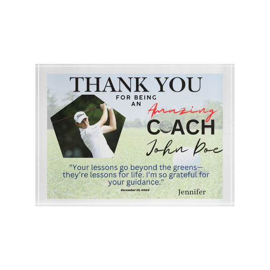 Personalized Golf Photo Block - Perfect Gift for Coaches and Golf Lovers