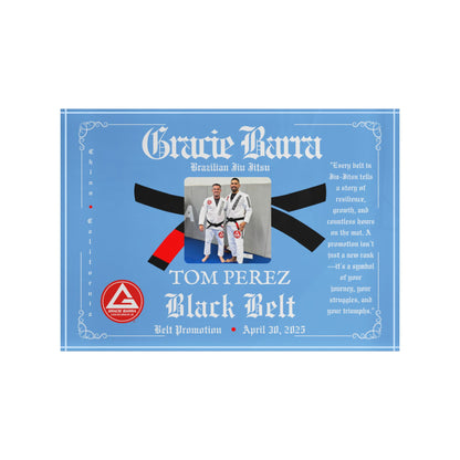 Personalized Photo Block - Martial Art - BJJ - Judo Belt Promotion Keepsake - Blue