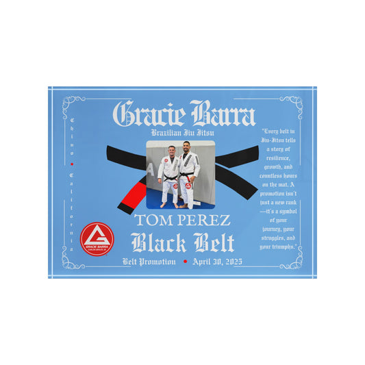Personalized Photo Block - Martial Art - BJJ - Judo Belt Promotion Keepsake - Blue