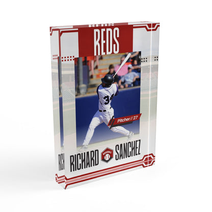 Baseball Card Photo Block - Red Border Design