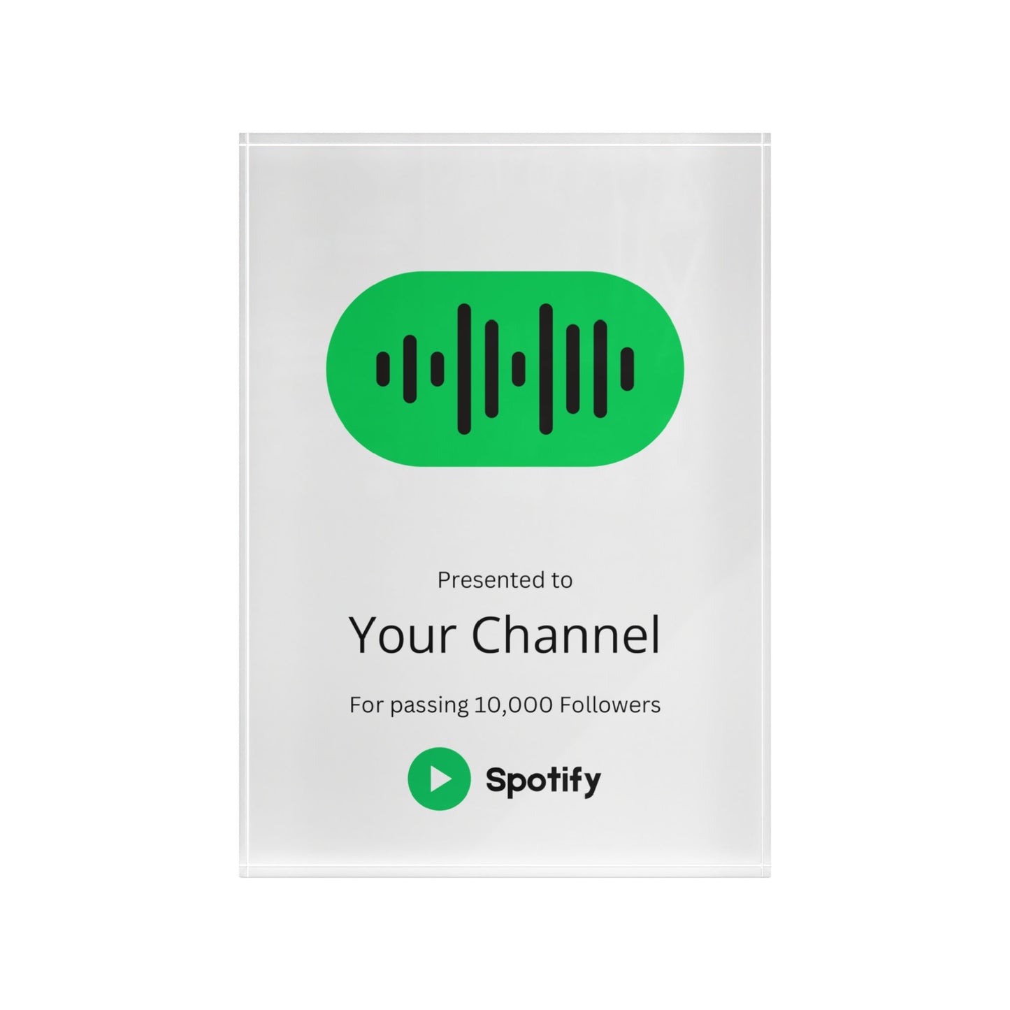 Customized Spotify Podcast Plaque Award