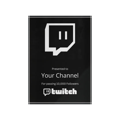 CustomizedTwitch Streamers Plaque Award