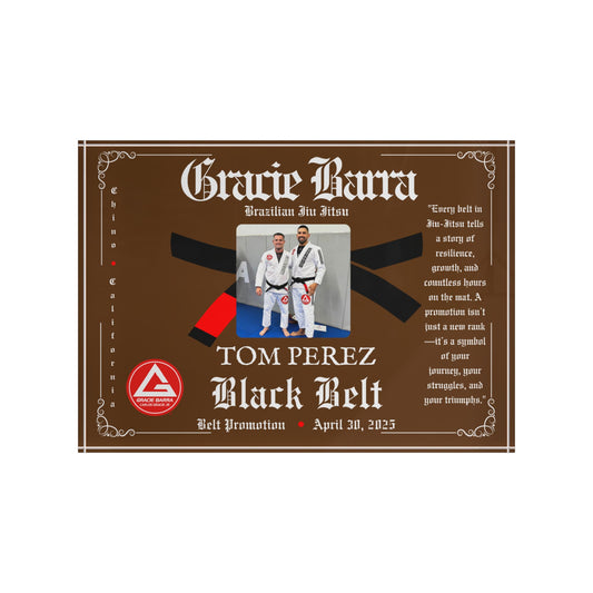 Personalized Photo Block - Martial Art - BJJ - Judo Belt Promotion Keepsake - Brown