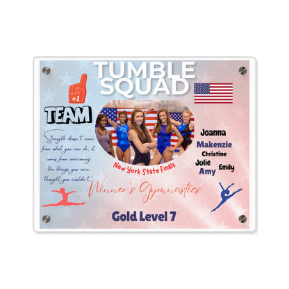 Personalized Acrylic Wall Art Panel -  Gymnastics Team Competition Events