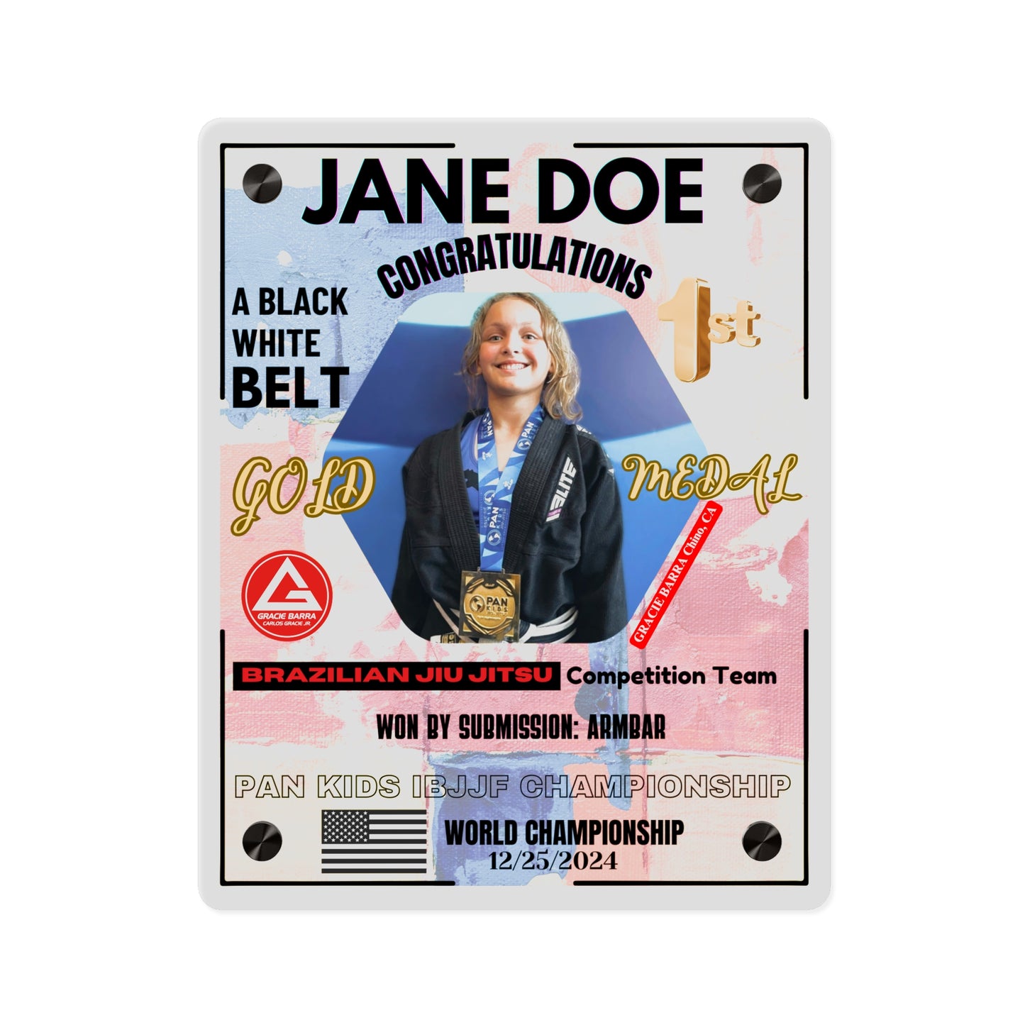 Personalized Kids Jiu-Jitsu Wall Art Panel