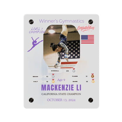 Personalized Acrylic Wall Art Panel for Gymnastics Champions