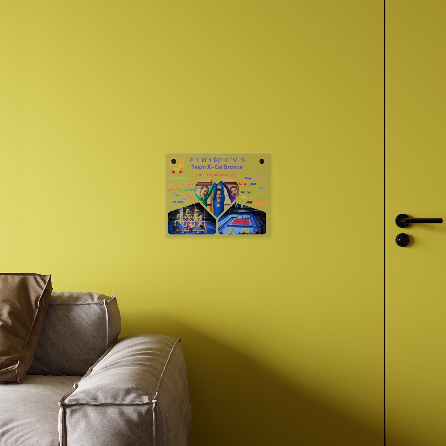 Custom Acrylic Wall Art Panel -  Gymnastics Team Competition Events