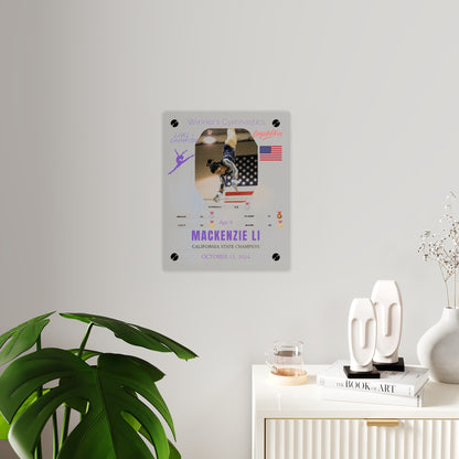 Personalized Acrylic Wall Art Panel for Gymnastics Champions
