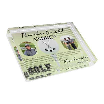 Personalized Thank You Coach Golf Photo Block