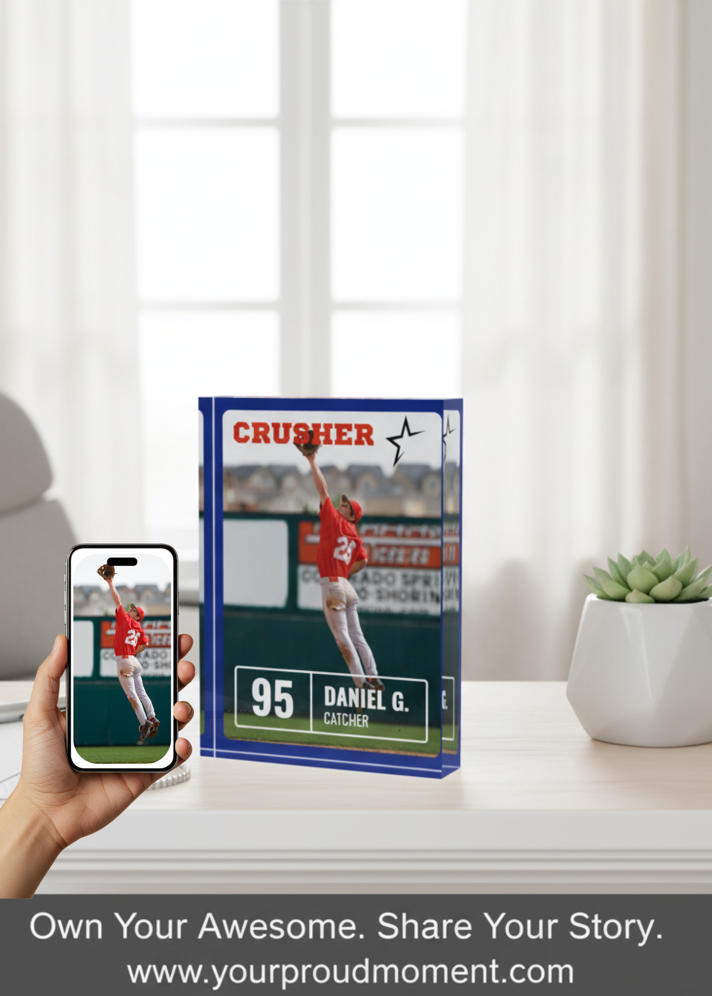 Baseball Card Photo Block - Crusher Design