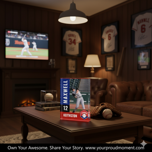 Baseball Card Photo Block - Blue Star