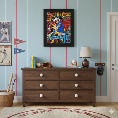 Personalized Shockwave Superhero Framed Kid's Poster