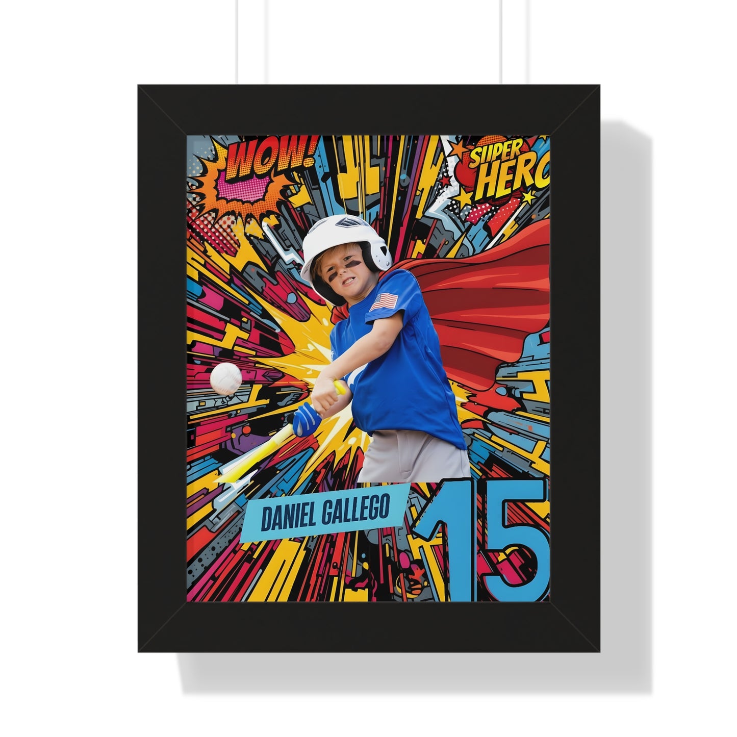 Personalized Shockwave Superhero Framed Kid's Poster