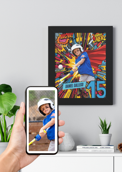 Personalized Shockwave Superhero Framed Kid's Poster