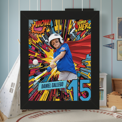 Personalized Shockwave Superhero Framed Kid's Poster