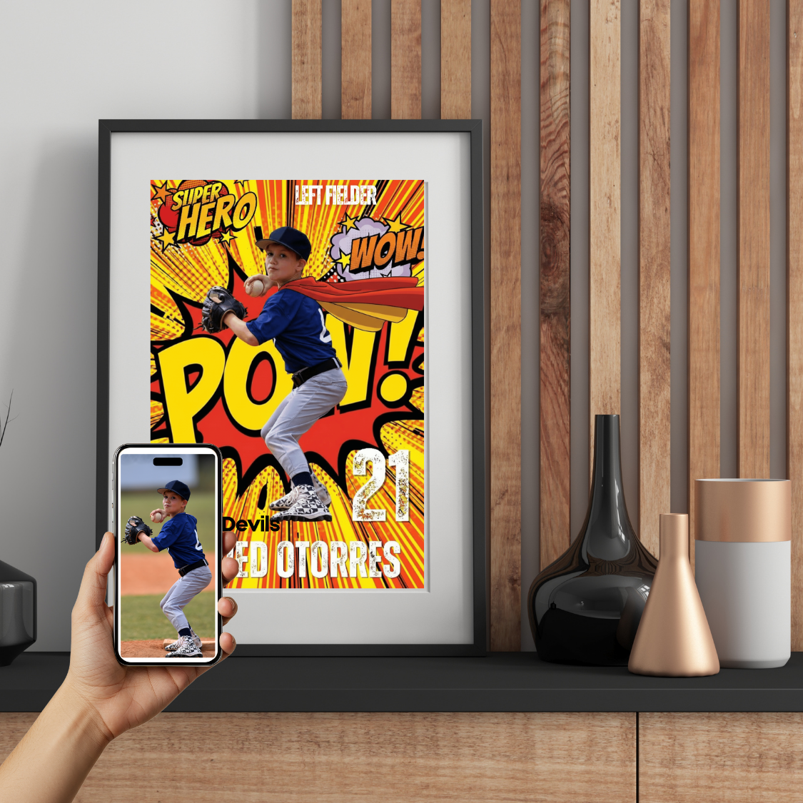 Gloss Posters - Personalized Superhero Pow Design