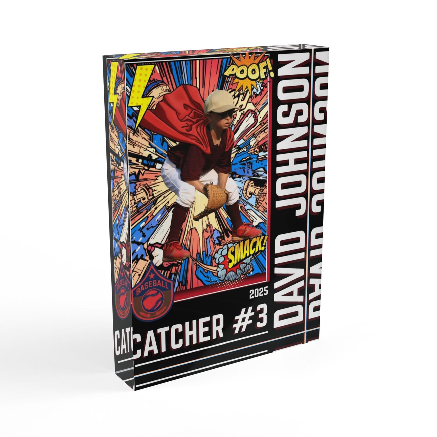 Photo Block - Personalized Flashdash Superhero Baseball Theme