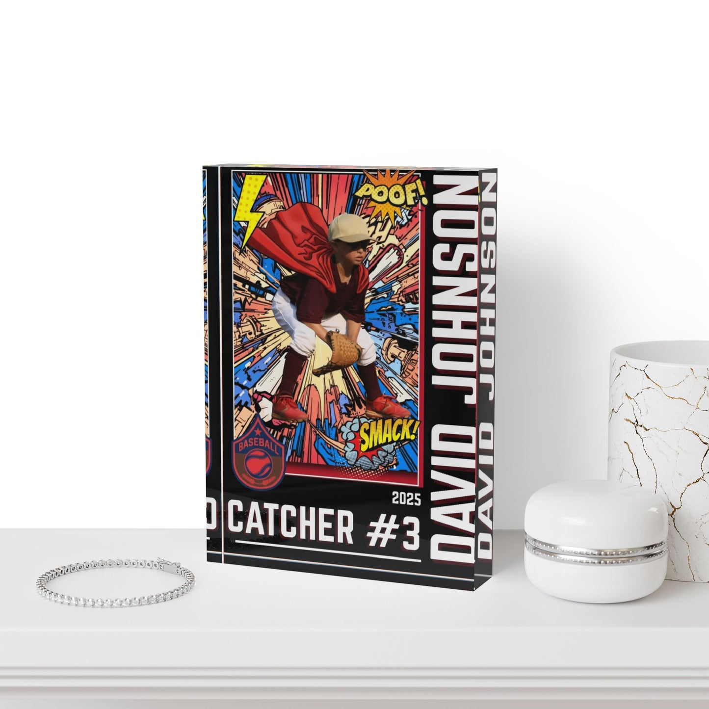 Photo Block - Personalized Flashdash Superhero Baseball Theme
