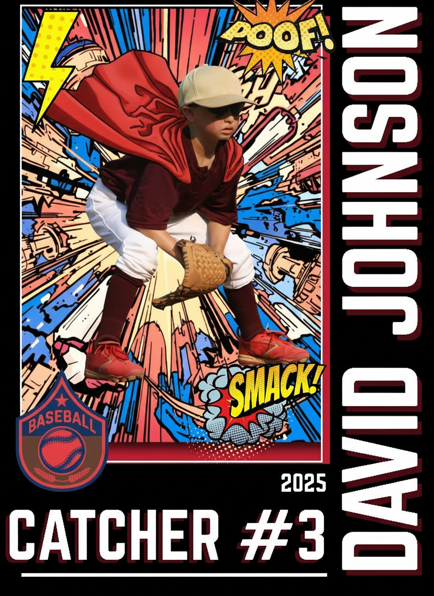 Photo Block - Personalized Flashdash Superhero Baseball Theme