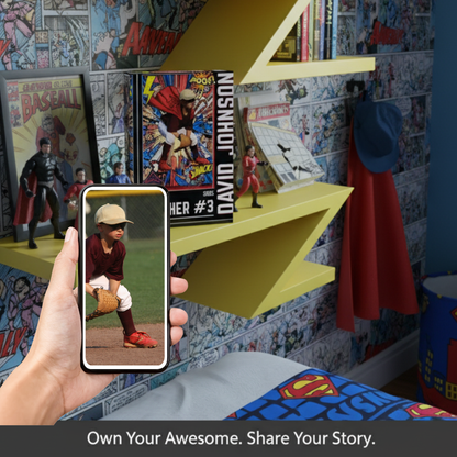 Photo Block - Personalized Flashdash Superhero Baseball Theme
