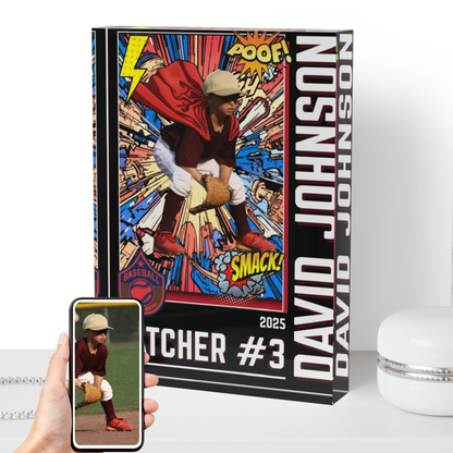 Photo Block - Personalized Flashdash Superhero Baseball Theme