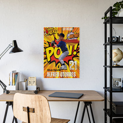 Personalized PowerSurge Superhero  Baseball Posters