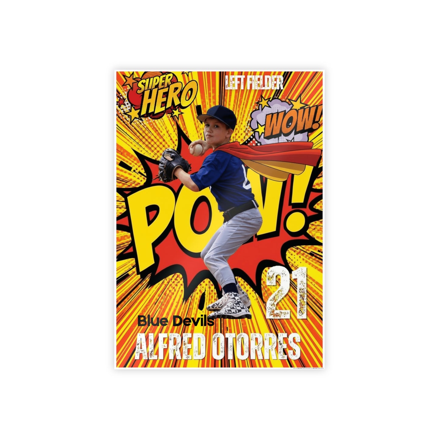 Personalized PowerSurge Superhero  Baseball Posters
