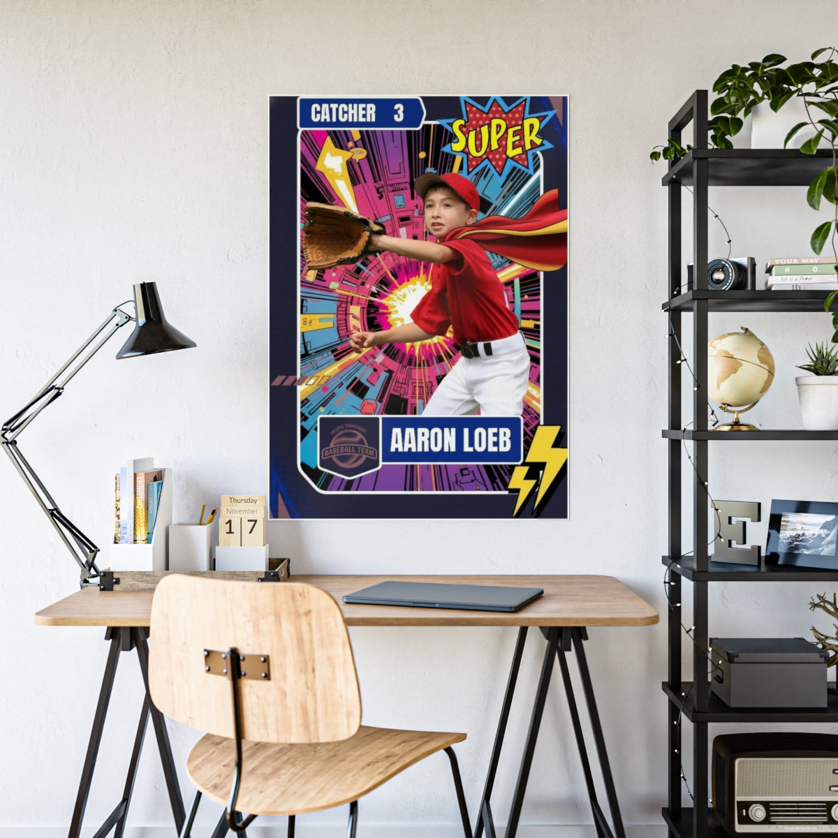 Personalized Iron Vortex Superhero Baseball Poster