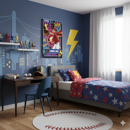 Personalized Iron Vortex Superhero Baseball Poster