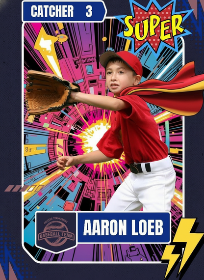 Personalized Iron Vortex Superhero Baseball Poster