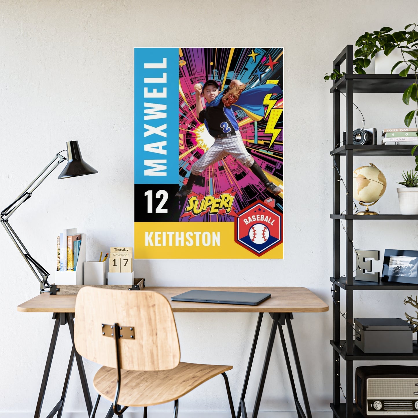 Personalized Iron Vortex Superhero Baseball Poster