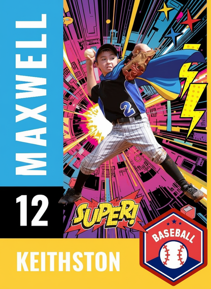 Personalized Iron Vortex Superhero Baseball Poster