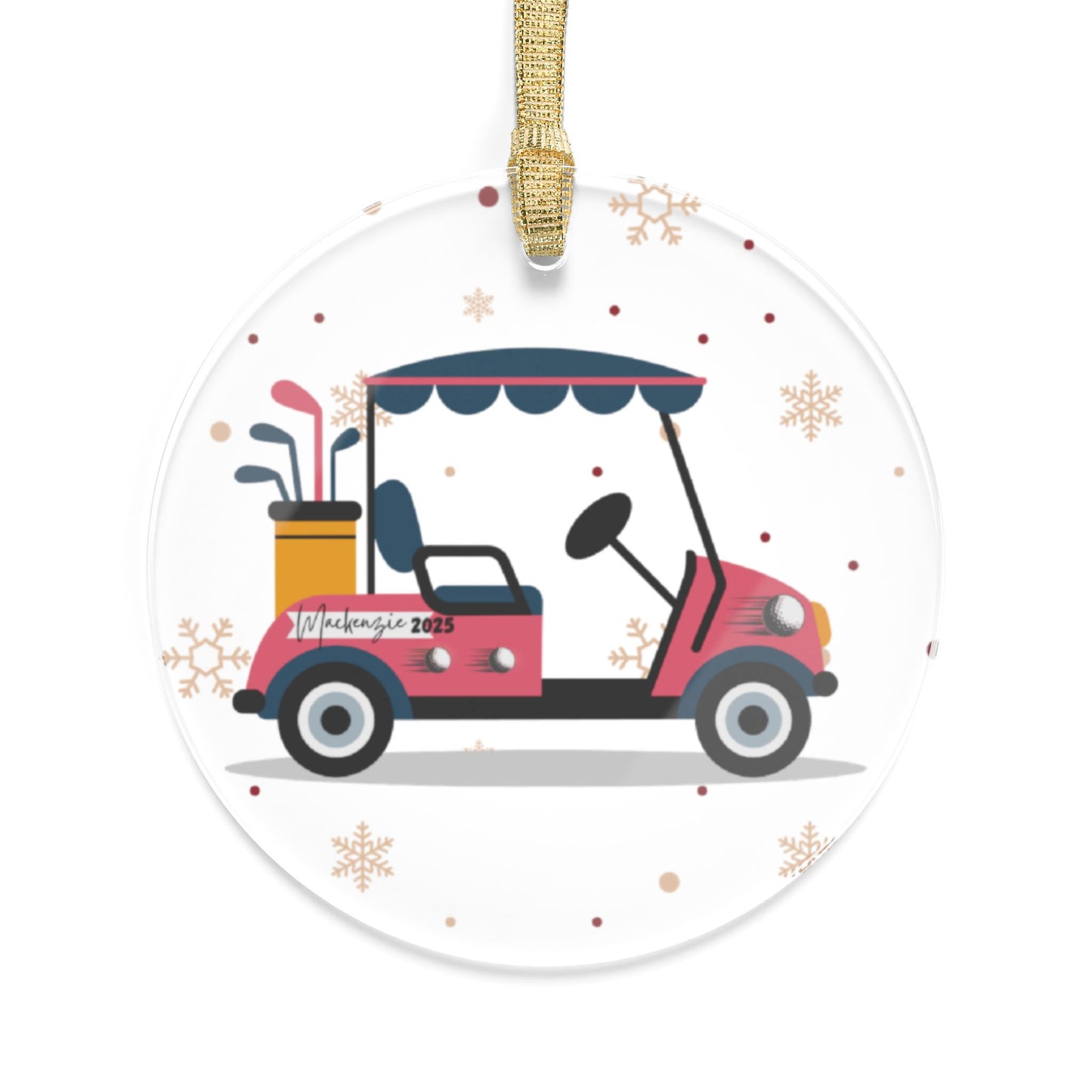 Personalized Golf Cart Acrylic Ornaments