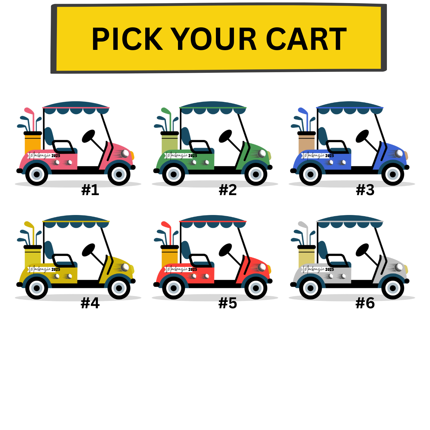 Personalized Golf Cart Acrylic Ornaments