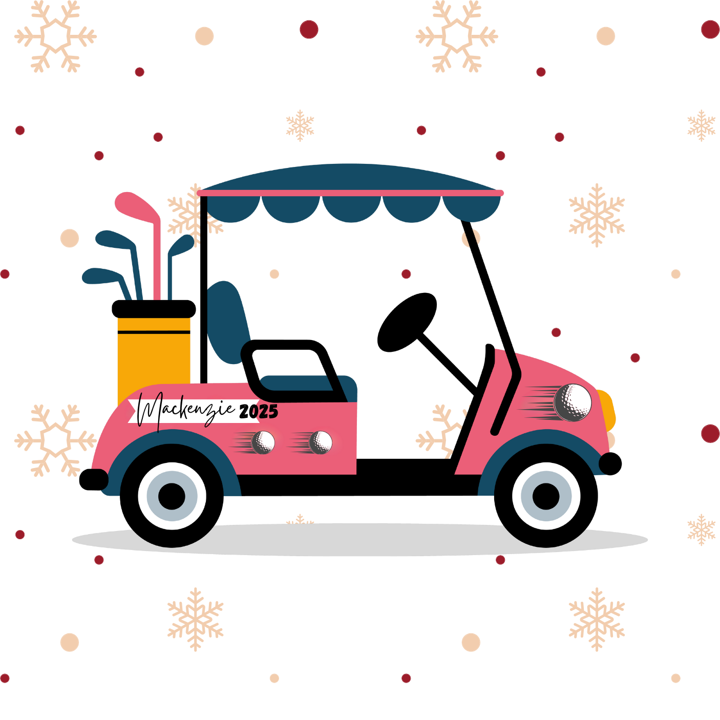 Personalized Golf Cart Acrylic Ornaments