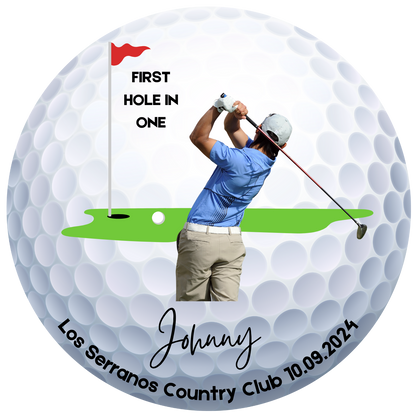 Ceramic Ornament - Personalized Golf First Hole in One Decoration