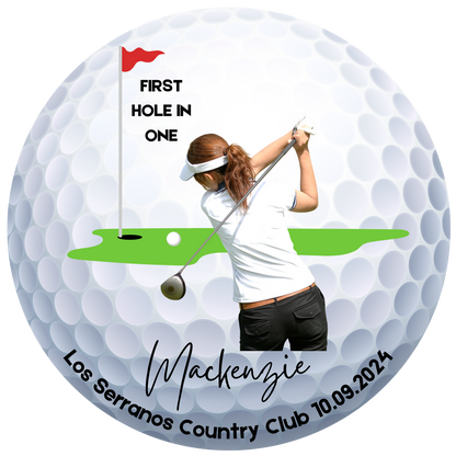 Ceramic Ornament - Personalized Golf First Hole in One Decoration