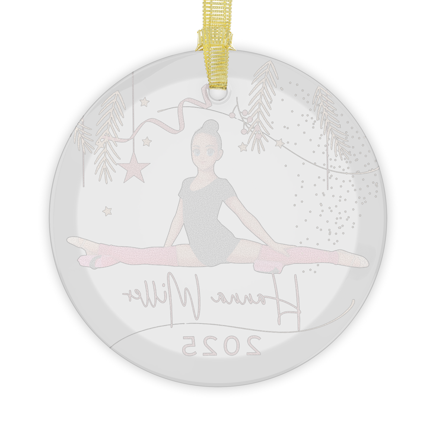 Gymnastic Animation Glass Ornament - Personalized Christmas Decoration