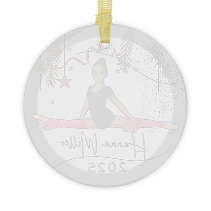 Gymnastic Animation Glass Ornament - Personalized Christmas Decoration