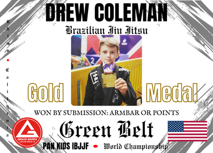 Personalized Photo Block - Kids Martial Art - BJJ - Judo Tournament Keepsake - White