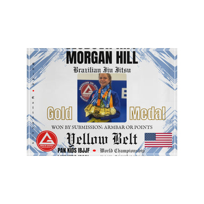 Personalized Photo Block - Kids Martial Art - BJJ - Judo Tournament Keepsake - White Blue